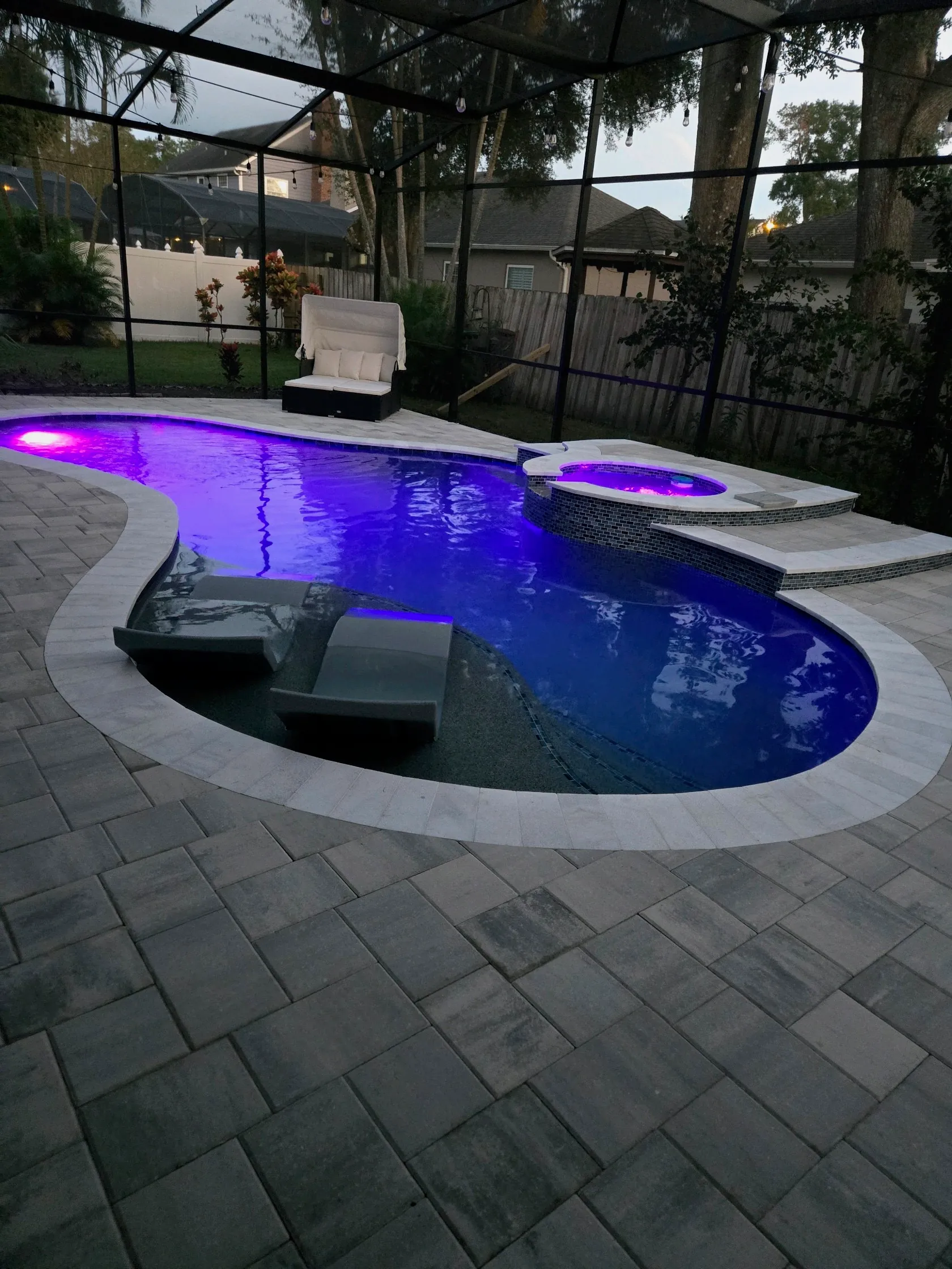 Water Creations, Inc Orlando and Central Florida Swimming Pool Builder completed pool installation